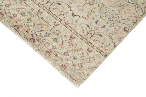 Kayseri Vintage Bej Eskitme Pamuk Yün El Dokuma Halısı 80x281 Agacan