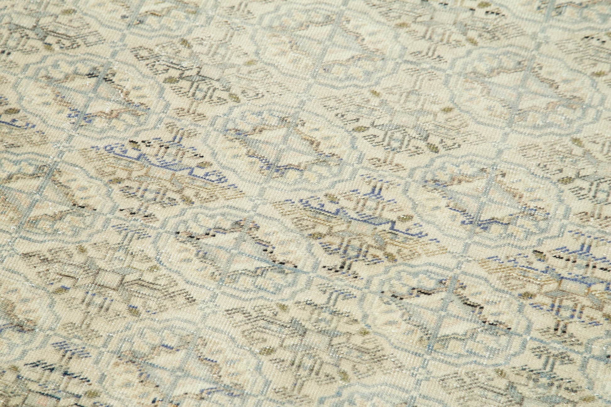 Kayseri Vintage Bej Eskitme Pamuk Yün El Dokuma Halısı 80x295 Agacan