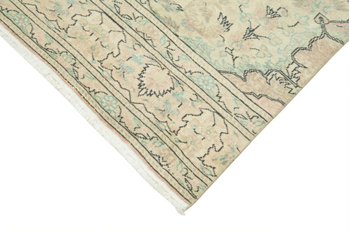 Kayseri Vintage Bej Eskitme Pamuk Yün El Dokuma Halısı 78x304 Agacan