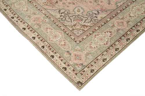 Kayseri Vintage Bej Eskitme Pamuk Yün El Dokuma Halısı 250x350 Agacan