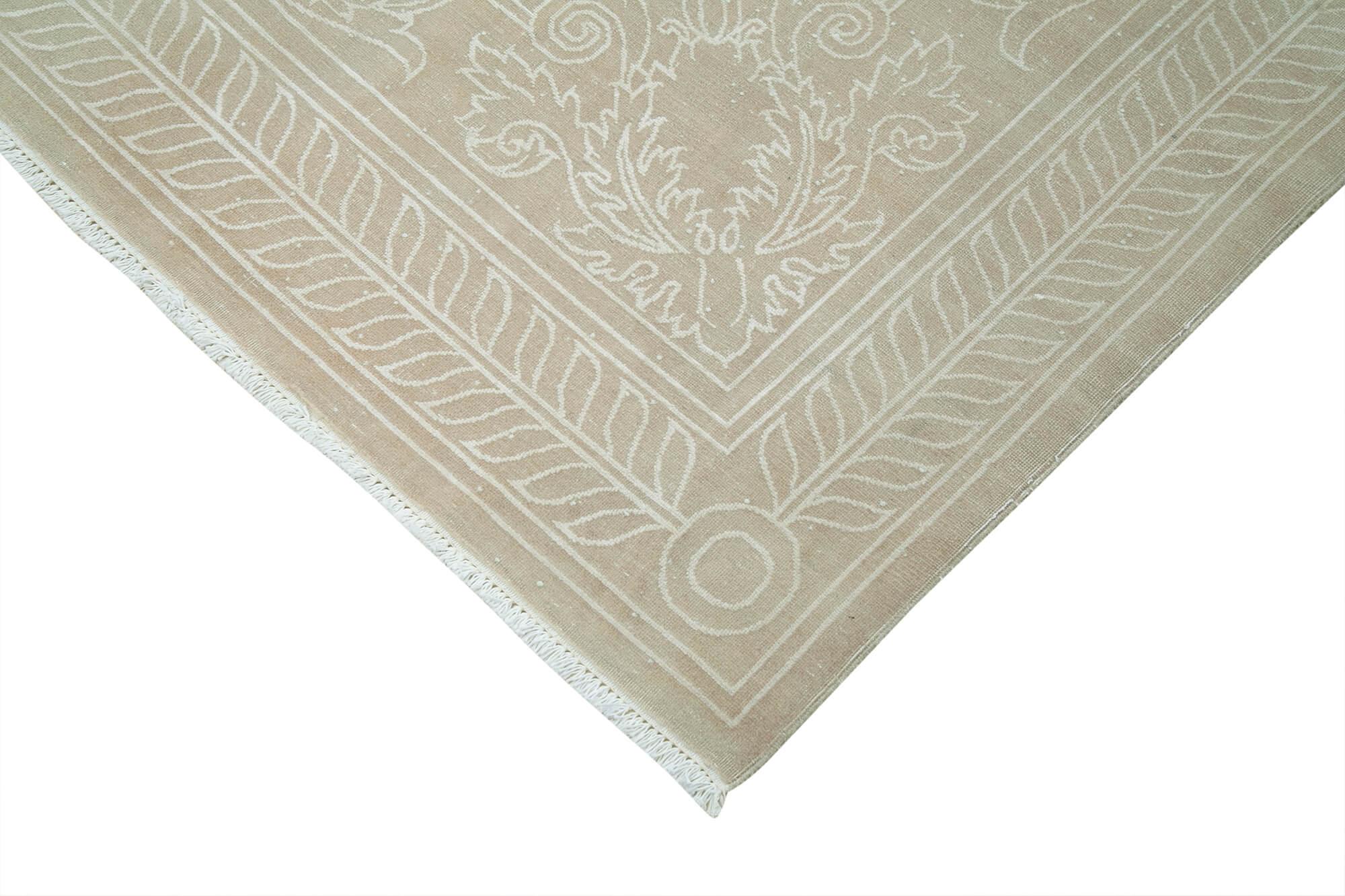 Kayseri Vintage Bej Eskitme Pamuk Yün El Dokuma Halısı 260x350 Agacan