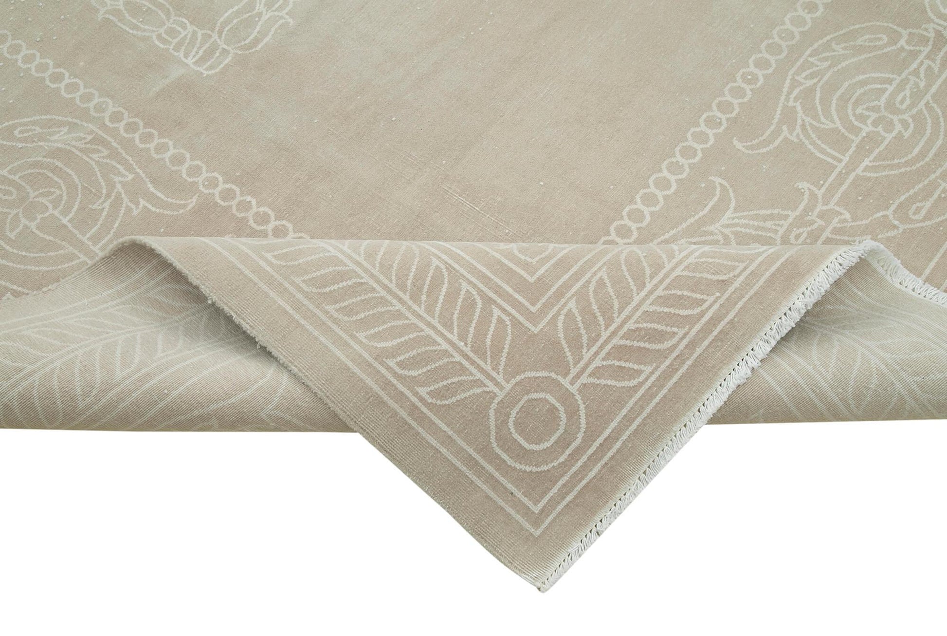Kayseri Vintage Bej Eskitme Pamuk Yün El Dokuma Halısı 260x350 Agacan