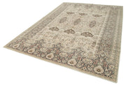 Kayseri Vintage Bej Eskitme Pamuk Yün El Dokuma Halısı 243x356 Agacan