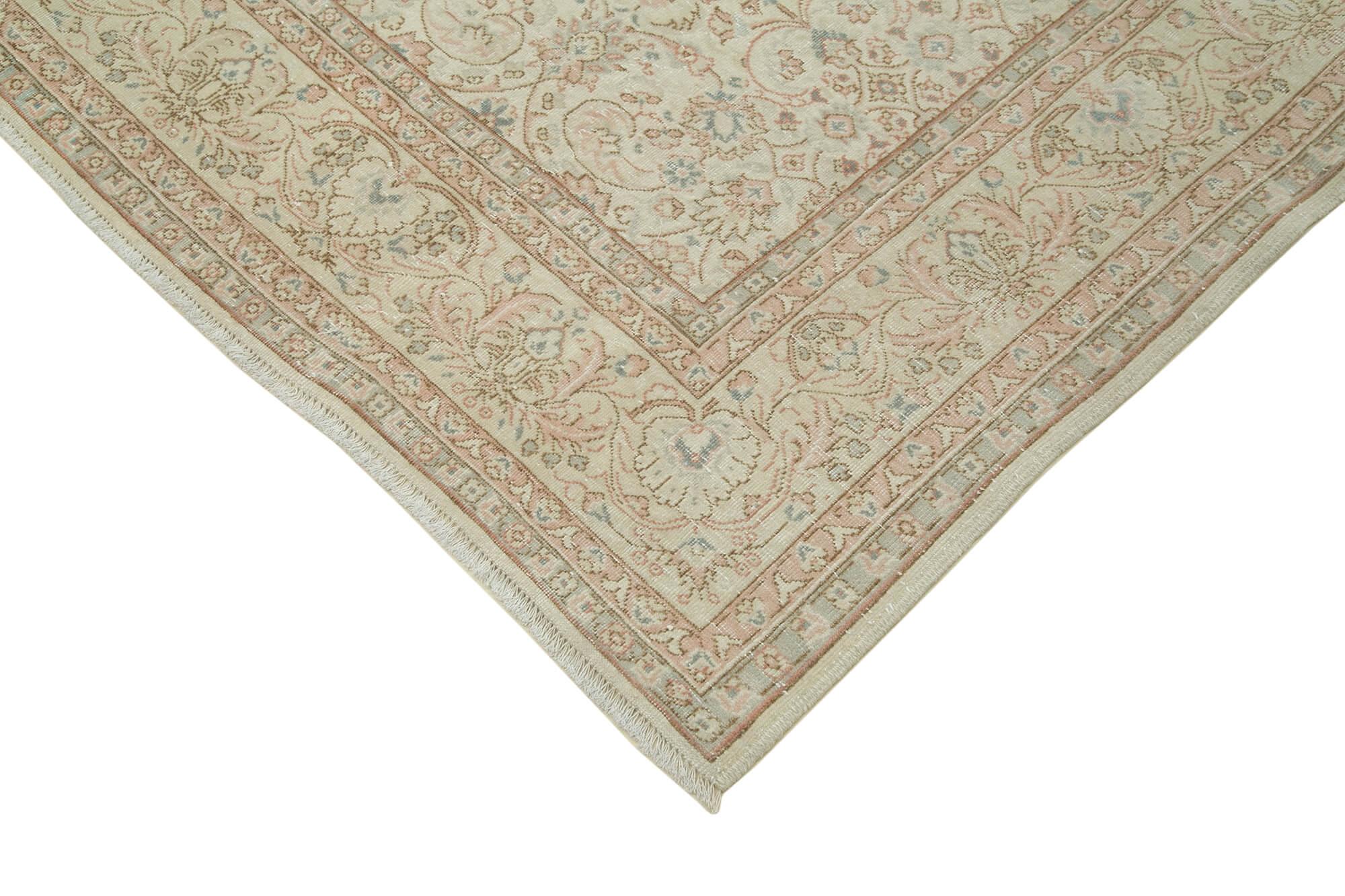 Kayseri Vintage Bej Eskitme Pamuk Yün El Dokuma Halısı 237x357 Agacan