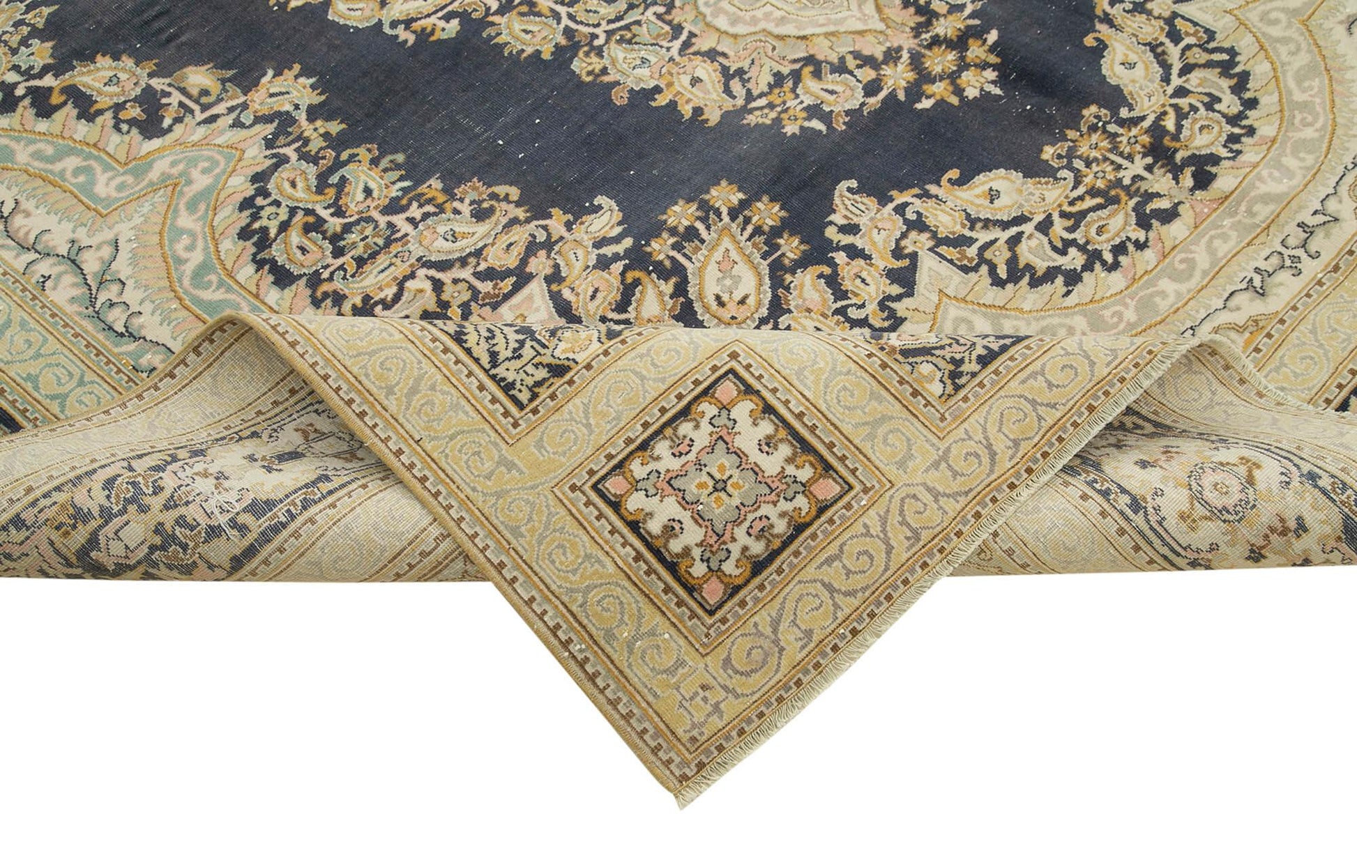 Kayseri Vintage Bej Eskitme Pamuk Yün El Dokuma Halısı 238x324 Agacan