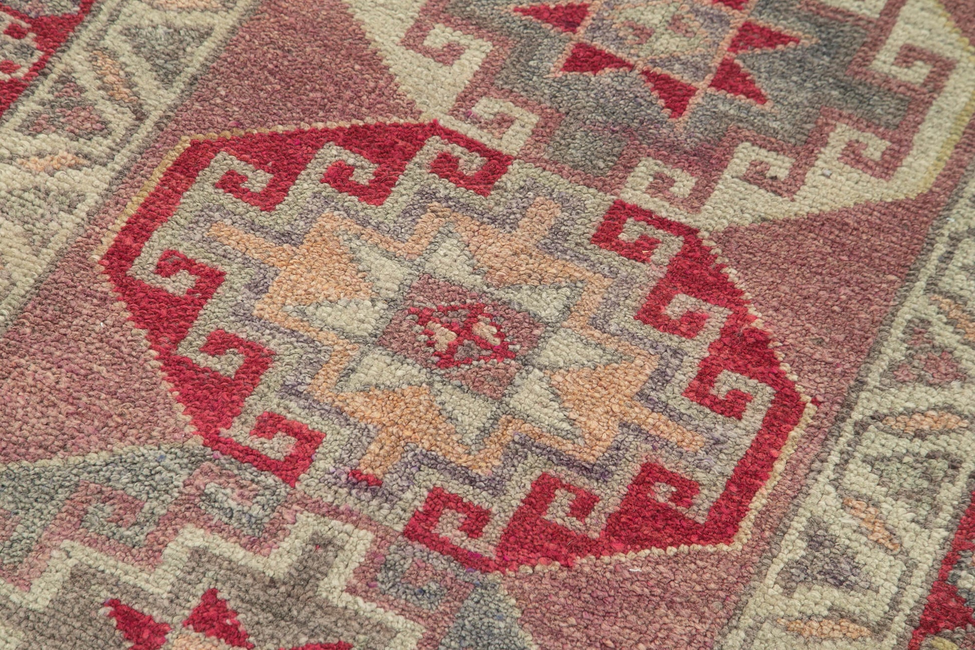 Vintage Herki Kahverengi Eskitme Pamuk Yün El Dokuma Halısı 82x270 Agacan