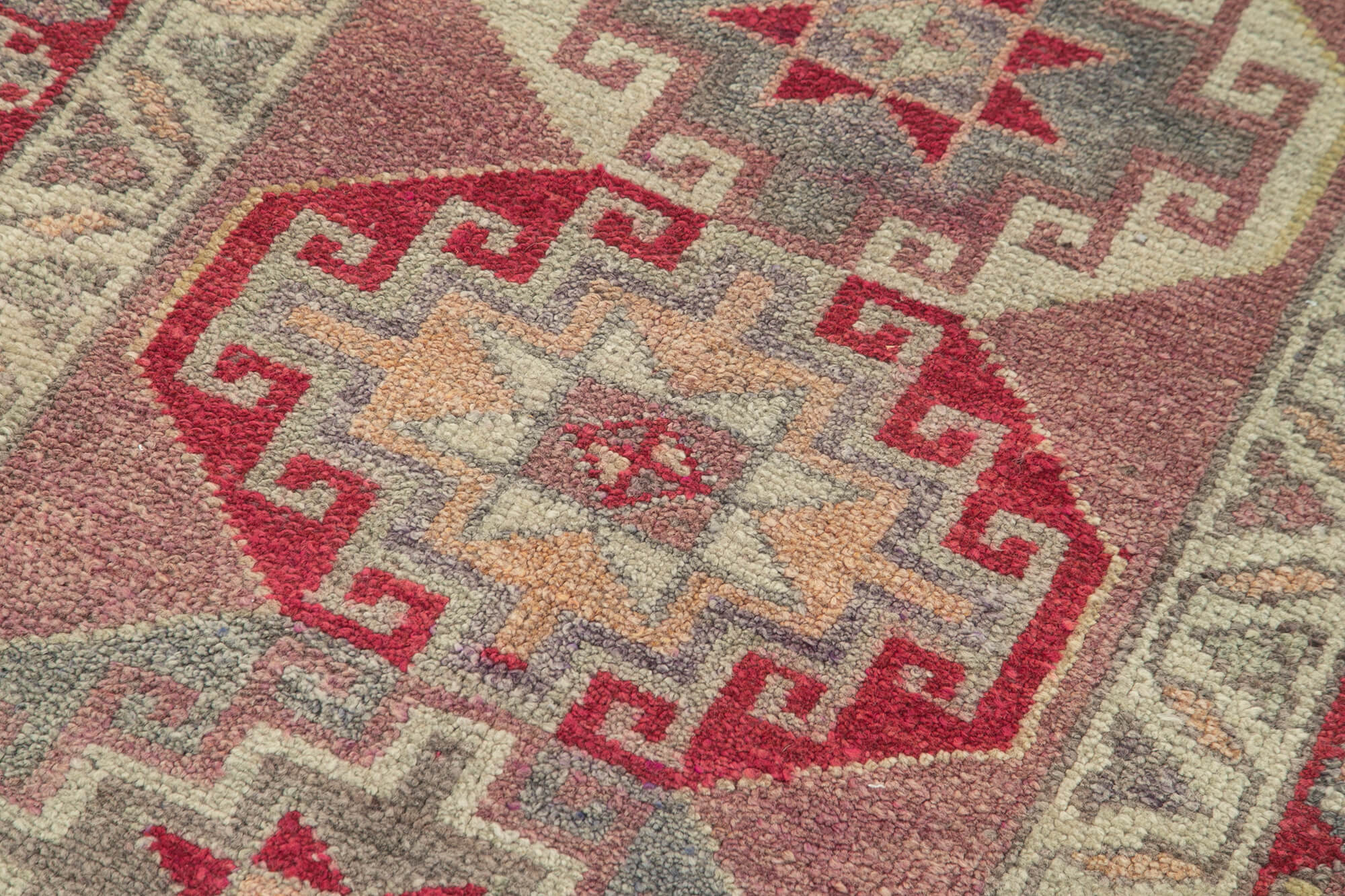 Vintage Herki Kahverengi Eskitme Pamuk Yün El Dokuma Halısı 82x270 Agacan