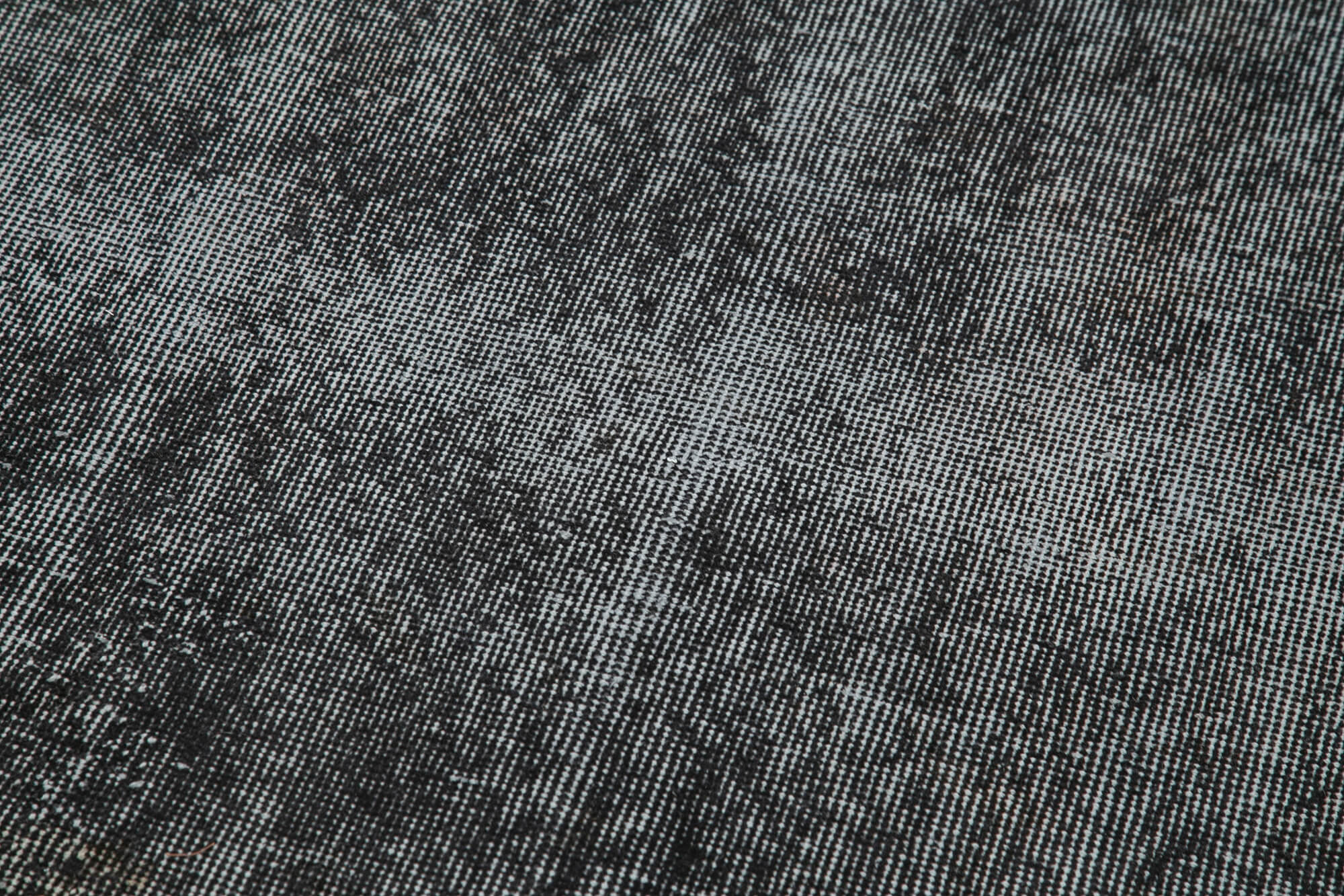 Overdyed Vintage Siyah Eskitme Pamuk Yün El Dokuma Halısı 86x313 Agacan