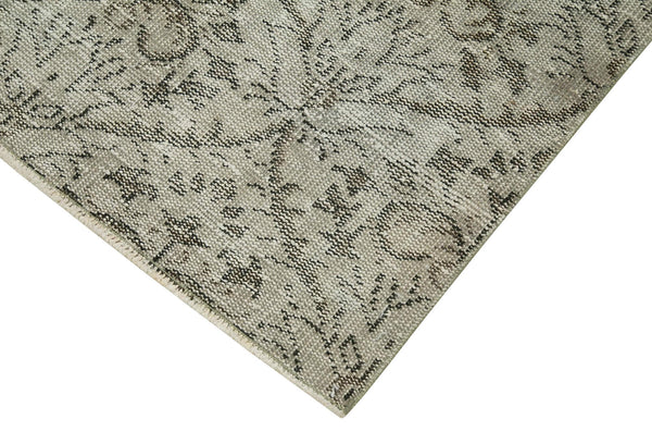 Overdyed Vintage Bej Eskitme Pamuk Yün El Dokuma Halısı 92x306 Agacan