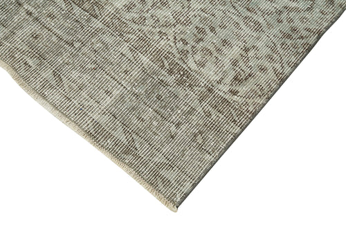 Overdyed Vintage Mavi Eskitme Pamuk Yün El Dokuma Halısı 92x304 Agacan