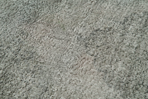Overdyed Vintage Gri Eskitme Pamuk Yün El Dokuma Halısı 91x360 Agacan