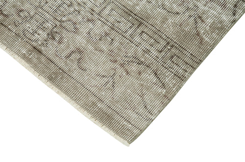 Overdyed Vintage Gri Eskitme Pamuk Yün El Dokuma Halısı 80x292 Agacan