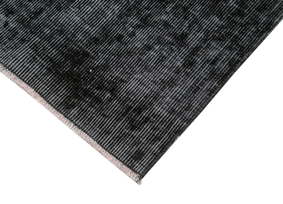 Black & Gray Abstract Vintage Runner Rug 81x310 cm (2'8" x 10'2") – in the hallway