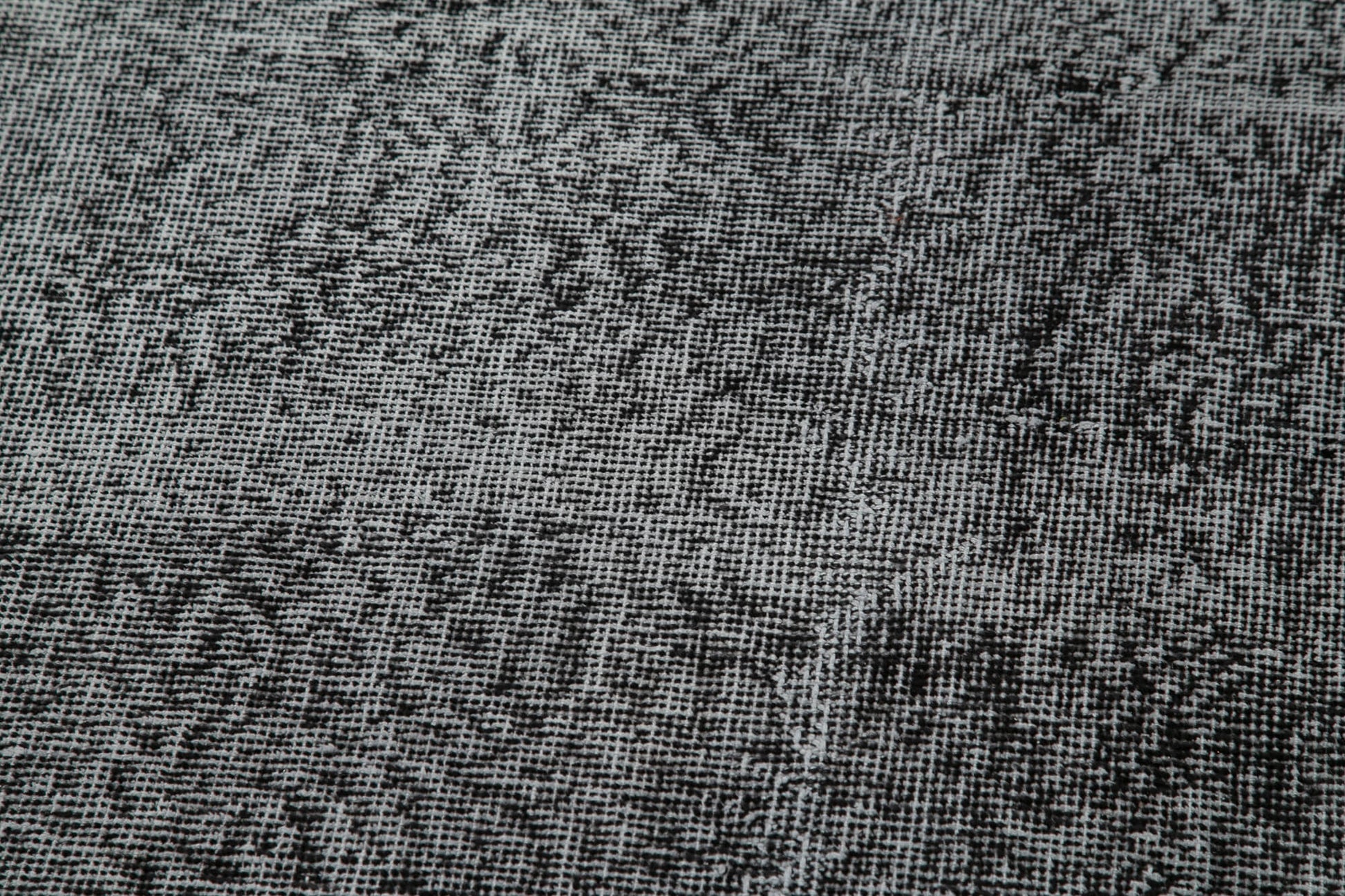 Overdyed Vintage Siyah Eskitme Pamuk Yün El Dokuma Halısı 81x293 Agacan