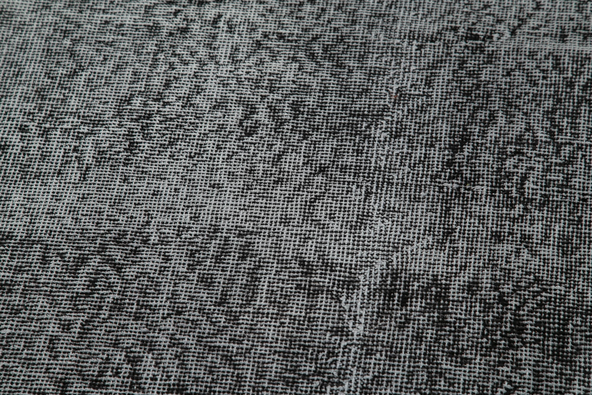 Overdyed Vintage Siyah Eskitme Pamuk Yün El Dokuma Halısı 81x293 Agacan