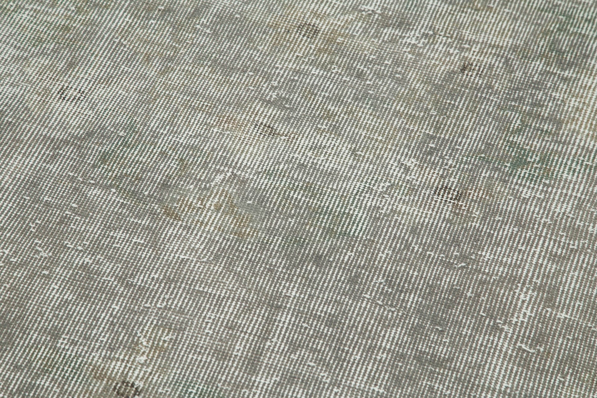 Overdyed Vintage Gri Eskitme Pamuk Yün El Dokuma Halısı 90x302 Agacan