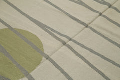 Geometric Duri Yeşil Geometrik Pamuk Yün El Dokuma Halısı 194x295 Agacan