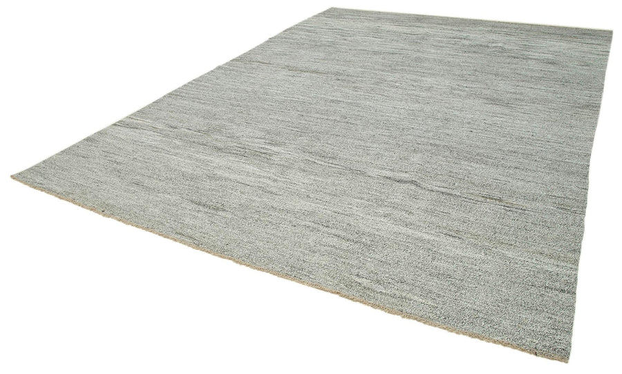 Scrap Gri Geometrik Pamuk Yün El Dokuma Halısı 292x415 Agacan