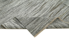 Scrap Gri Geometrik Pamuk Yün El Dokuma Halısı 292x415 Agacan