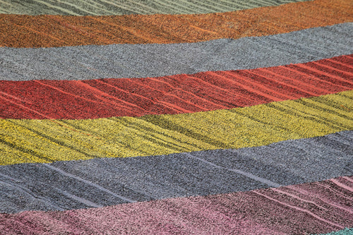 Scrap Turuncu Geometrik Pamuk Yün El Dokuma Halısı 220x320 Agacan