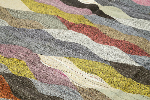 Scrap Beyaz Geometrik Pamuk Yün El Dokuma Halısı 290x368 Agacan