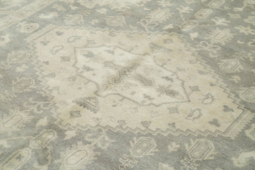 Tebriz Gri Klasik Pamuk Yün El Dokuma Halısı 242x291 Agacan