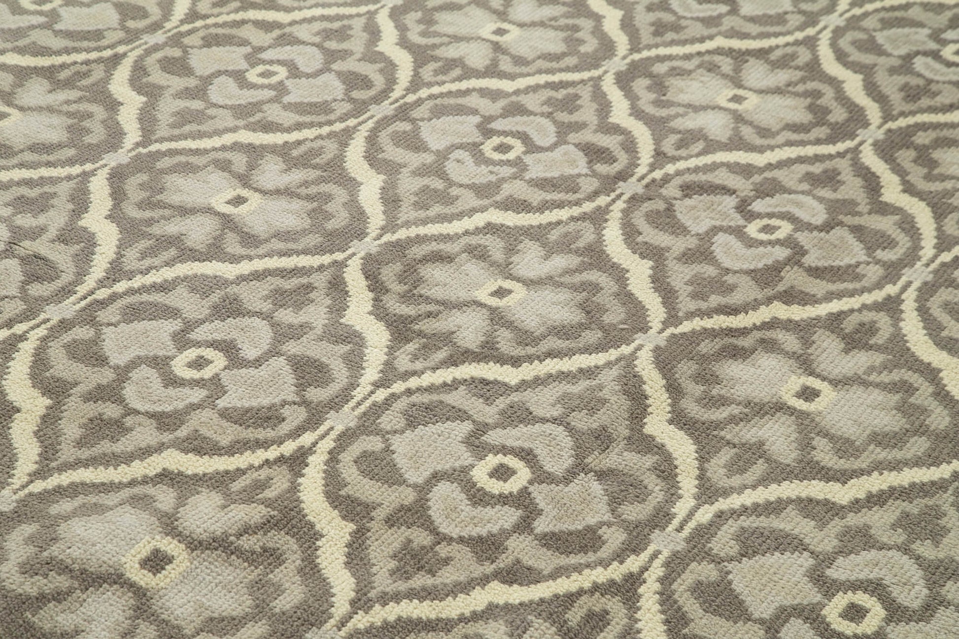 Tebriz Gri Klasik Pamuk Yün El Dokuma Halısı 300x418 Agacan