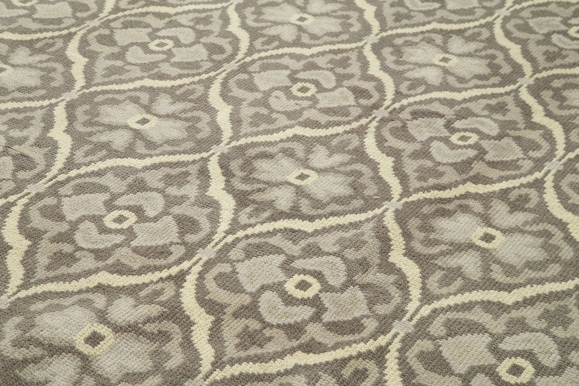 Tebriz Gri Klasik Pamuk Yün El Dokuma Halısı 300x418 Agacan