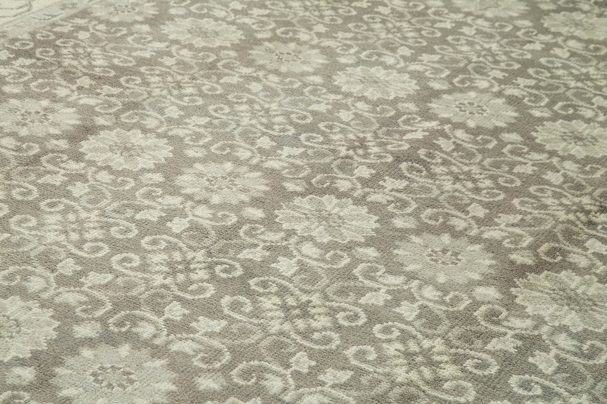 Tebriz Gri Klasik Pamuk Yün El Dokuma Halısı 304x420 Agacan