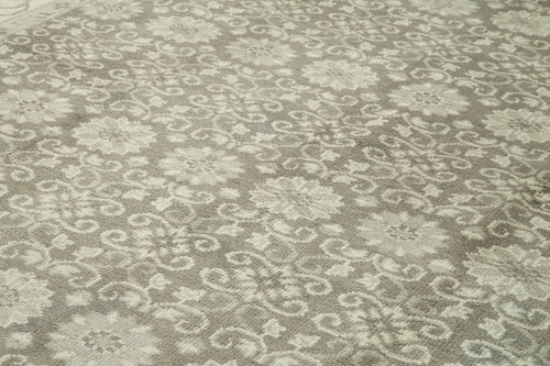 Tebriz Gri Klasik Pamuk Yün El Dokuma Halısı 304x420 Agacan