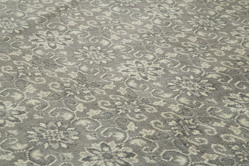 Tebriz Gri Klasik Pamuk Yün El Dokuma Halısı 300x421 Agacan