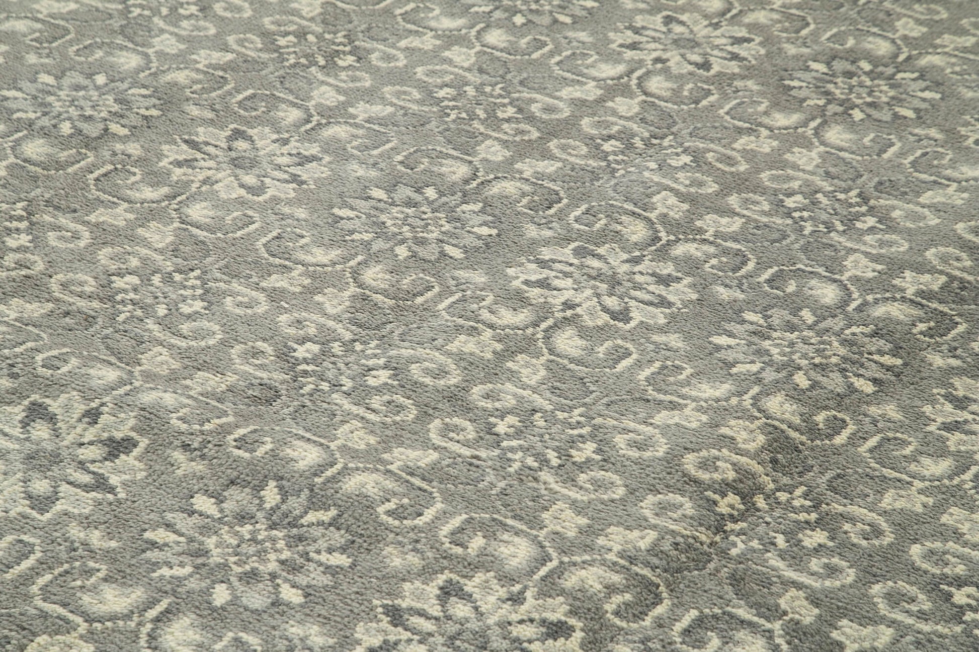 Tebriz Gri Klasik Pamuk Yün El Dokuma Halısı 298x418 Agacan