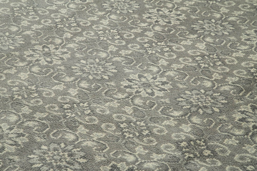 Tebriz Gri Klasik Pamuk Yün El Dokuma Halısı 298x423 Agacan