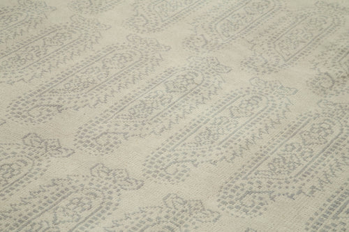 Tebriz Gri Klasik Pamuk Yün El Dokuma Halısı 299x415 Agacan