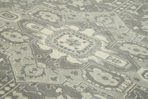 Tebriz Gri Klasik Pamuk Yün El Dokuma Halısı 270x364 Agacan