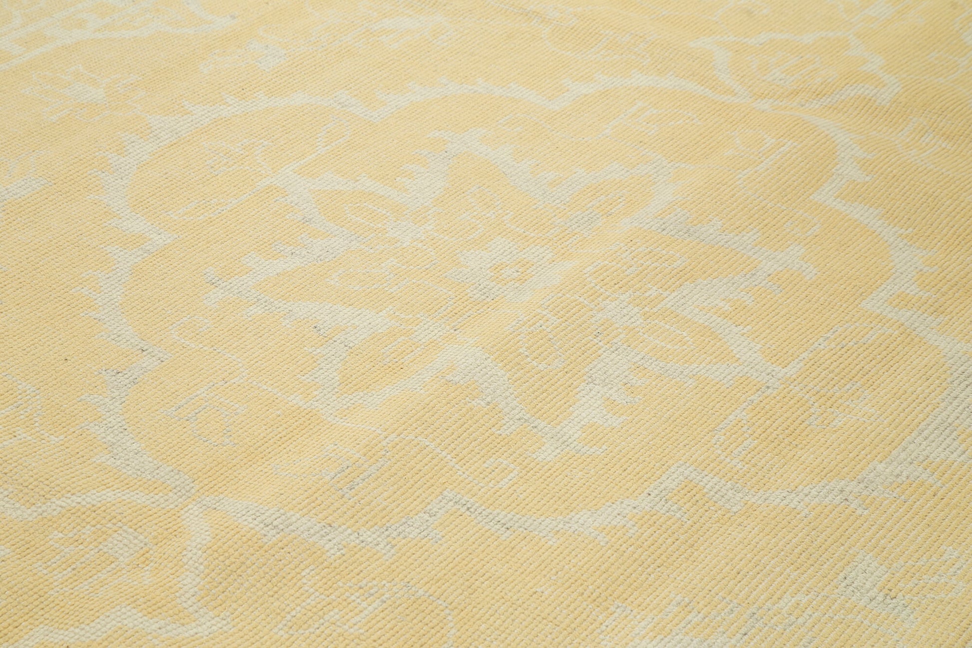 Tebriz Sarı Klasik Pamuk Yün El Dokuma Halısı 276x365 Agacan