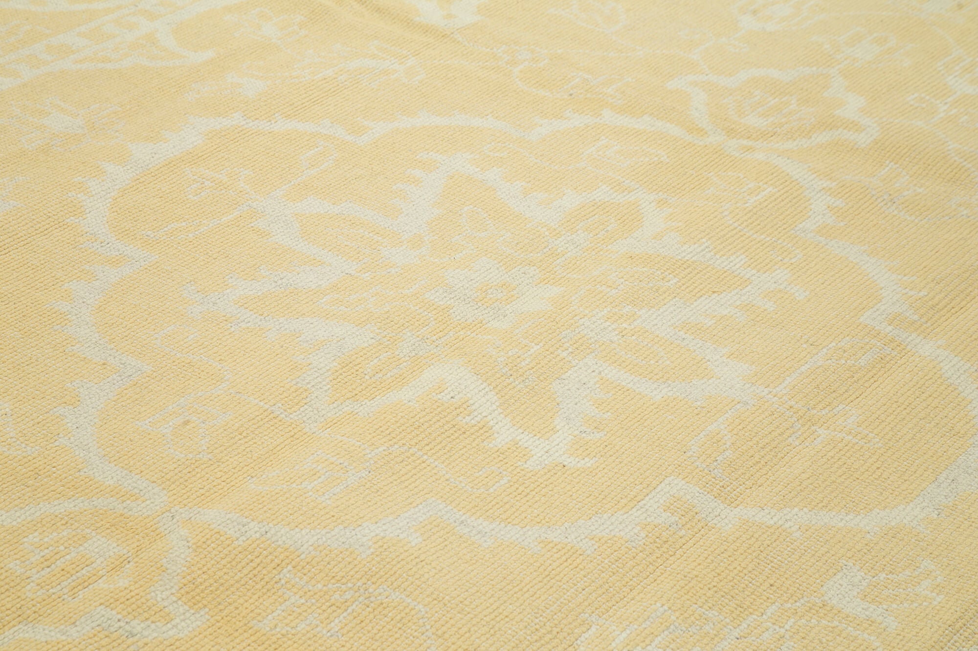 Tebriz Sarı Klasik Pamuk Yün El Dokuma Halısı 277x365 Agacan