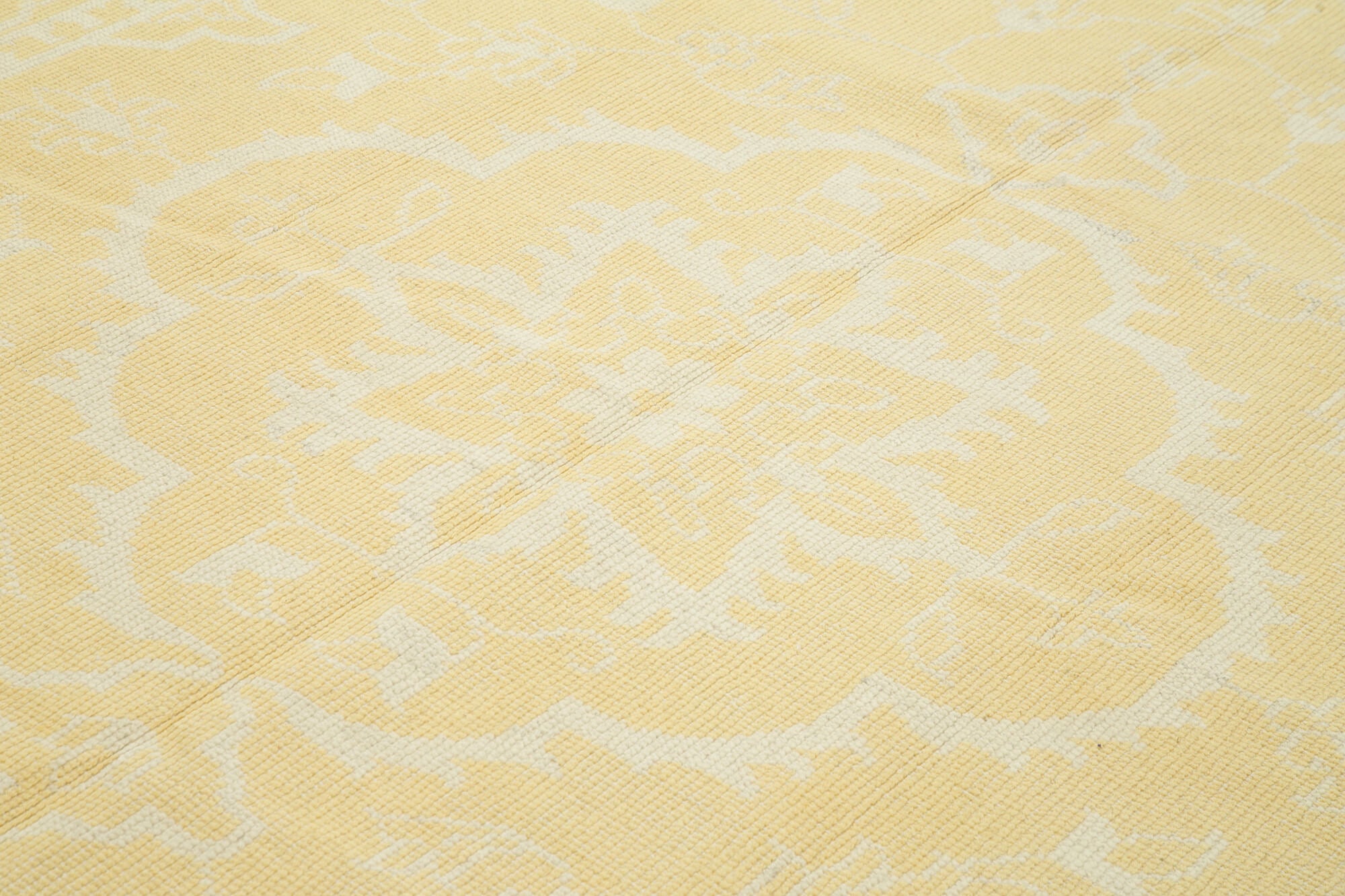 Tebriz Sarı Klasik Pamuk Yün El Dokuma Halısı 243x302 Agacan