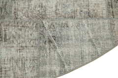 Kırk Yama Gri Patchwork Pamuk Yün El Dokuma Halısı 216x216 Agacan