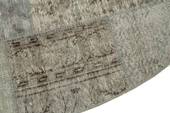 Kırk Yama Gri Patchwork Pamuk Yün El Dokuma Halısı 215x215 Agacan