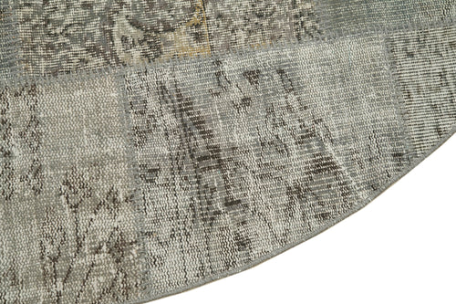 Kırk Yama Gri Patchwork Pamuk Yün El Dokuma Halısı 200x200 Agacan