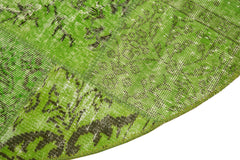 Kırk Yama Yeşil Patchwork Pamuk Yün El Dokuma Halısı 200x200 Agacan