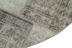 Kırk Yama Gri Patchwork Pamuk Yün El Dokuma Halısı 150x150 Agacan