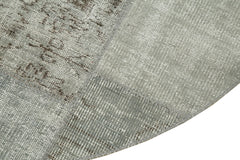 Kırk Yama Gri Patchwork Pamuk Yün El Dokuma Halısı 150x150 Agacan