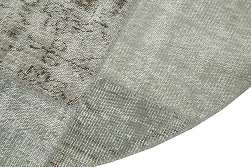 Kırk Yama Gri Patchwork Pamuk Yün El Dokuma Halısı 150x150 Agacan