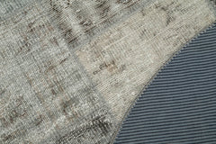 Kırk Yama Gri Patchwork Pamuk Yün El Dokuma Halısı 150x150 Agacan