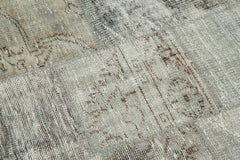 Kırk Yama Gri Patchwork Pamuk Yün El Dokuma Halısı 150x150 Agacan