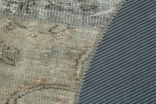 Kırk Yama Gri Patchwork Pamuk Yün El Dokuma Halısı 150x150 Agacan