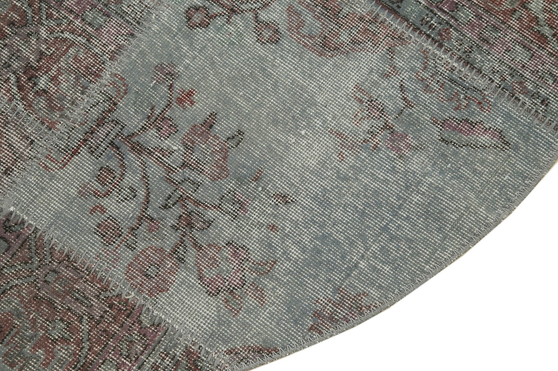 Kırk Yama Gri Patchwork Pamuk Yün El Dokuma Halısı 150x150 Agacan