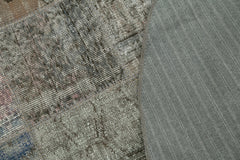 Kırk Yama Gri Patchwork Pamuk Yün El Dokuma Halısı 146x146 Agacan